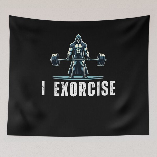 Item preview, I exorcise funny grim reaper Halloween workout deadlift designed and sold by snowry.