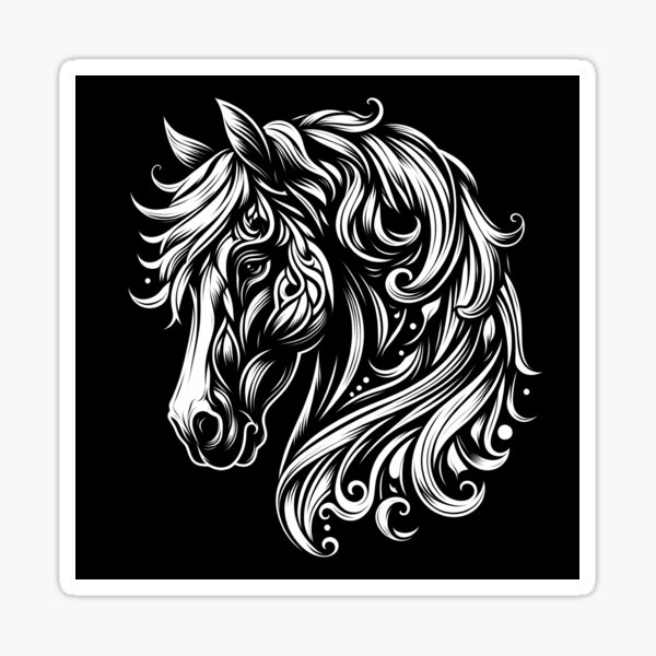 Item preview, Black and white horse design designed and sold by MadelynG71.