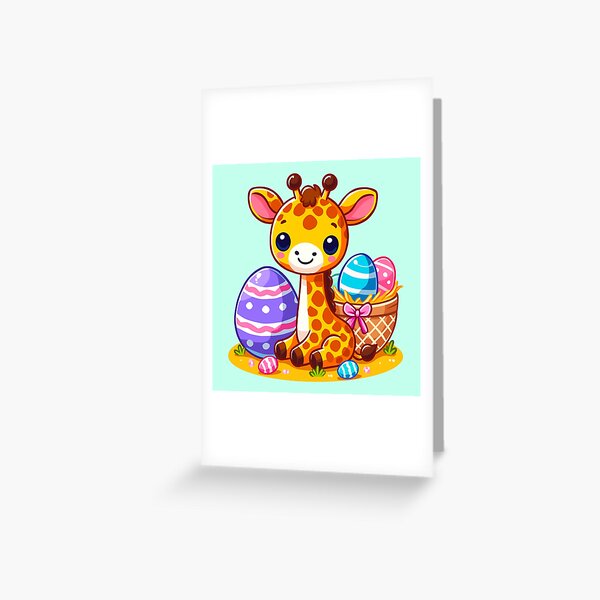 Artikel-Vorschau von Giraffe auf Ostereiersuche, designt und verkauft von Ghost on Toast.