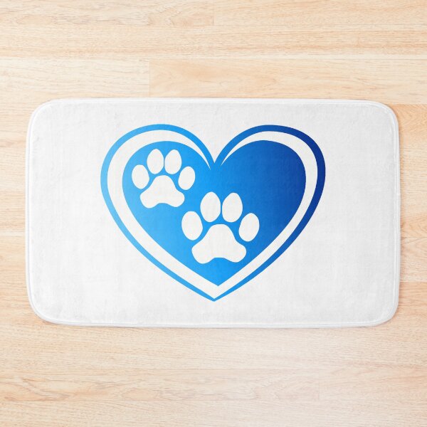 Item preview, Cute Dog Paws in Blue Gradient Stylized Heart designed and sold by MoePark.