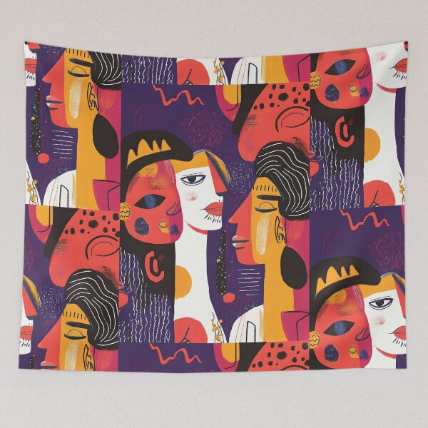 Item preview, Empowered Faces - Bold Abstract Portraits Celebrating Women's Day in Vivid Colors designed and sold by OlfactoART Studio.
