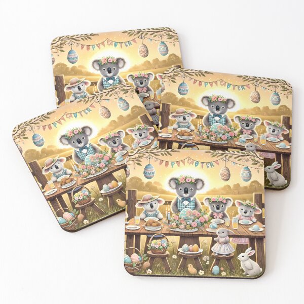 Item preview, Koalas and Bunnies Celebrate Easter with Festive Table designed and sold by Koalangel.