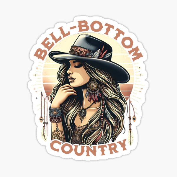 Item preview, Bell-Bottom Country Girl Top, Boho Chic Tee, Western, Women's Clothing, Floral Design T-Shirt designed and sold by CM2P.