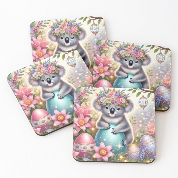 Item preview, Koalas with Easter Eggs and Magical Flowers designed and sold by Koalangel.