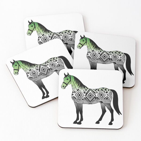 Item preview, Aromantic Tribal Horse Design – Vibrant Pride Artwork designed and sold by Travelslightly.