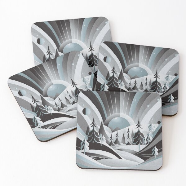 Item preview, Painting deco style winter forest designed and sold by fuzzyfox.