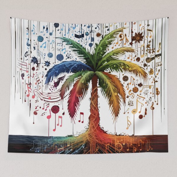 Item preview, Musical Palm Tree: A Symphony of Colors designed and sold by houta.