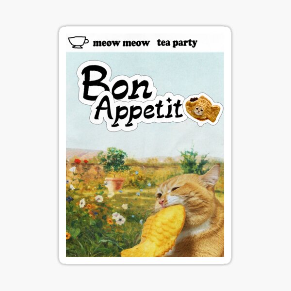 Vista previa del artículo con la obra «gato comiendo pastel de pescado», diseñado y vendido por bloodxrays.