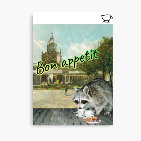 Item preview, raccoon eating cake and tea  designed and sold by bloodxrays.