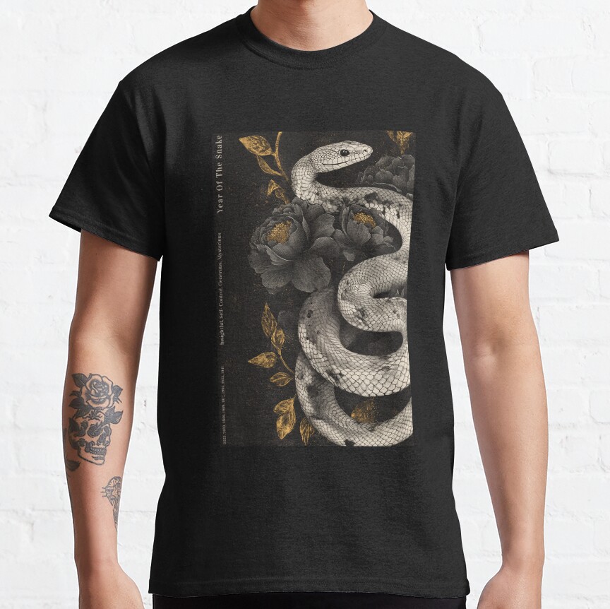 Year Of The Snake 蛇年 White Snake Classic T-Shirt Livingmall