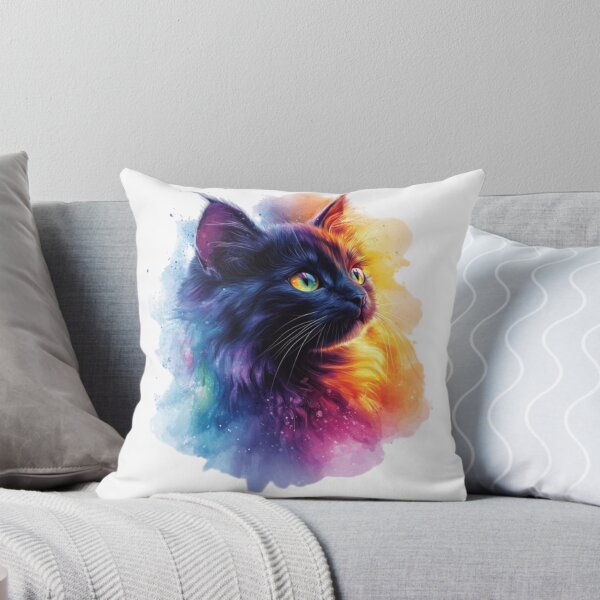 Item preview, Bright Watercolor Cat Design  designed and sold by PukekoTeesNZ.