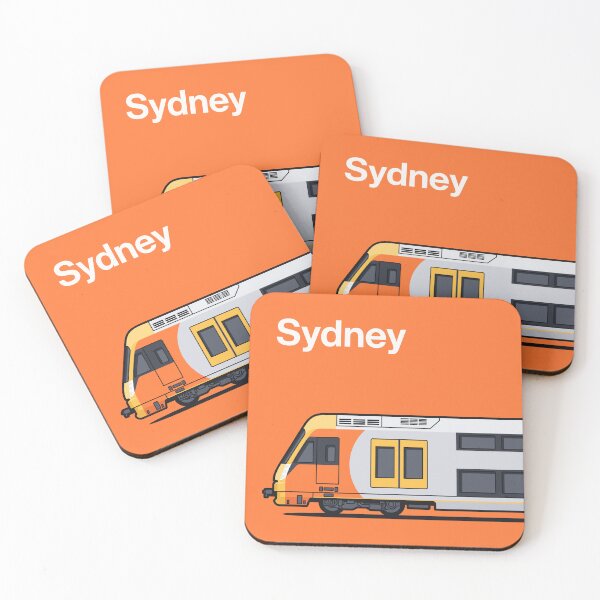 Item preview, Sydney A Set Orange Waratah World Train Side Australia designed and sold by VoodooCircus.