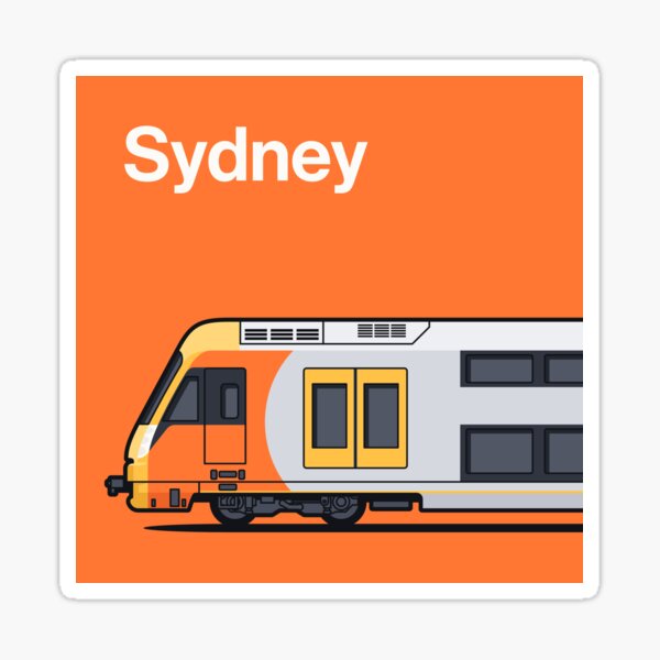 Item preview, Sydney A Set Orange Waratah World Train Side Australia designed and sold by VoodooCircus.