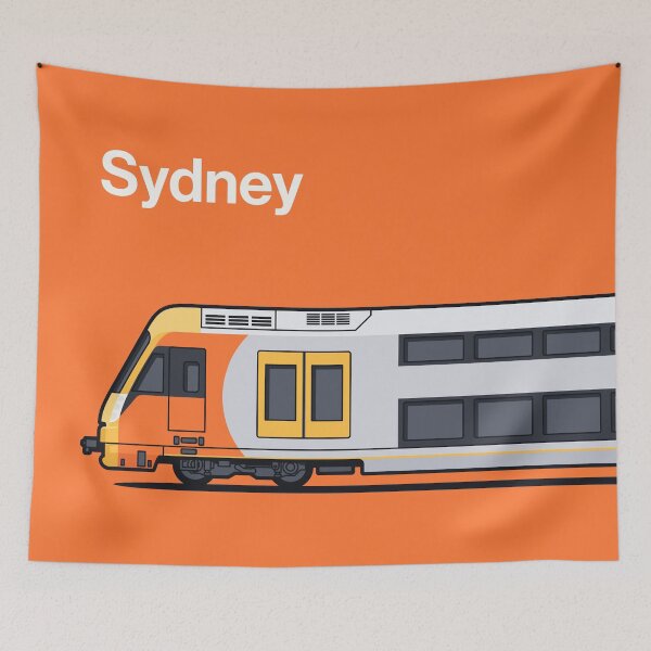 Item preview, Sydney A Set Orange Waratah World Train Side Australia designed and sold by VoodooCircus.