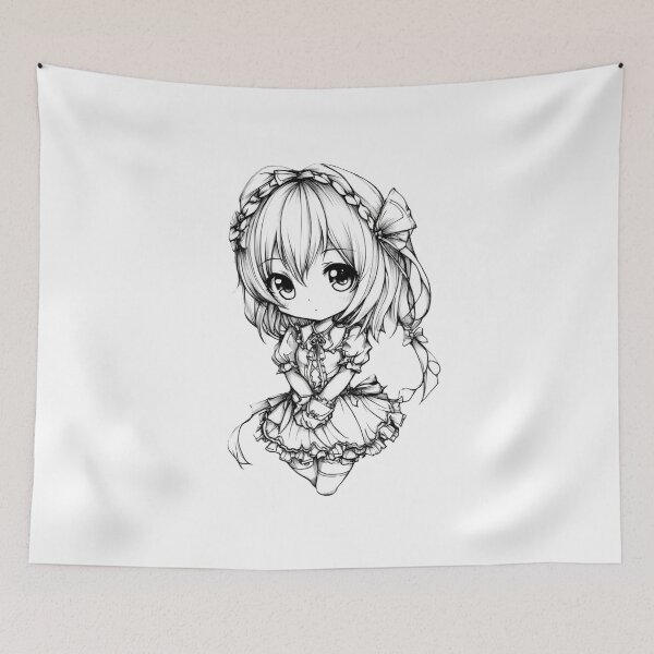 Aperçu de l'œuvre Adorable fille Chibi Anime – Style Otaku Kawaii créée et vendue par InkDreamMotion.