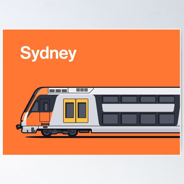 Item preview, Sydney B Set Orange Waratah World Train Side Australia designed and sold by VoodooCircus.