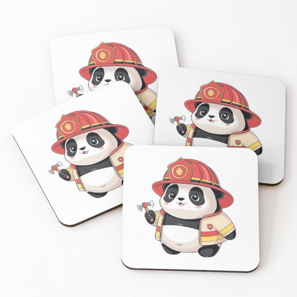 Item preview, Kawaii Chibi Firefighter Panda designed and sold by mancikart.