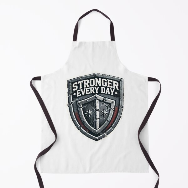 Item preview, Stronger Every Day - Battle-Worn Shield Motivational Sticker designed and sold by Rhykho Realm.