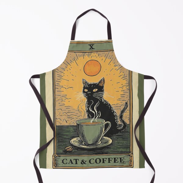 Item preview, Singular Black Cat and a Coffee Tarot Card designed and sold by Artlizzard.