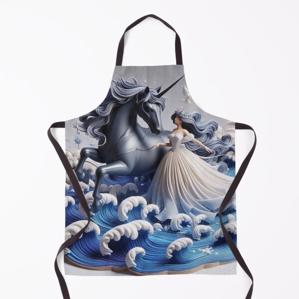Item preview, Enchanting Unicorn and Maiden in Ocean Waves Art designed and sold by choder61.