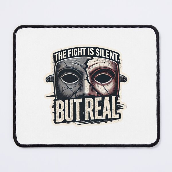 Item preview, The Fight is Silent But Real - Mental Health Awareness Sticker designed and sold by Rhykho Realm.