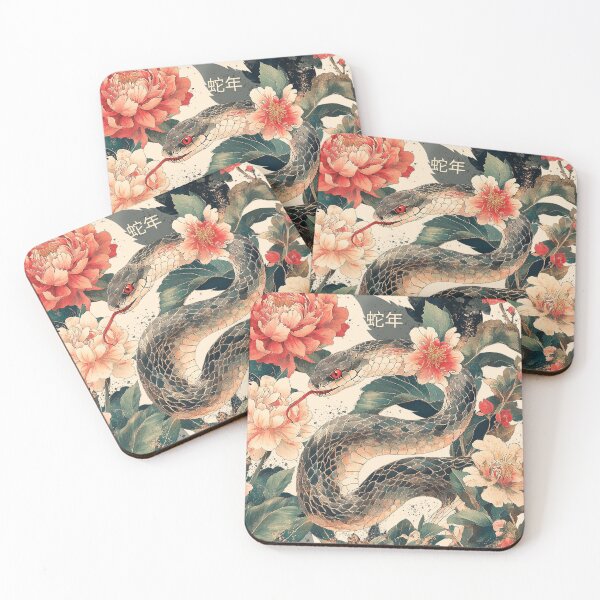 Item preview, Year Of The Snake 蛇年 Chinese Flora Design designed and sold by GraTEEtude.