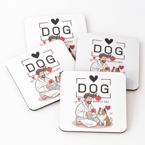 Item preview, Dog Dad All Day Every Day – Cozy Morning with a Shetland Sheepdog designed and sold by GoodyPaws.
