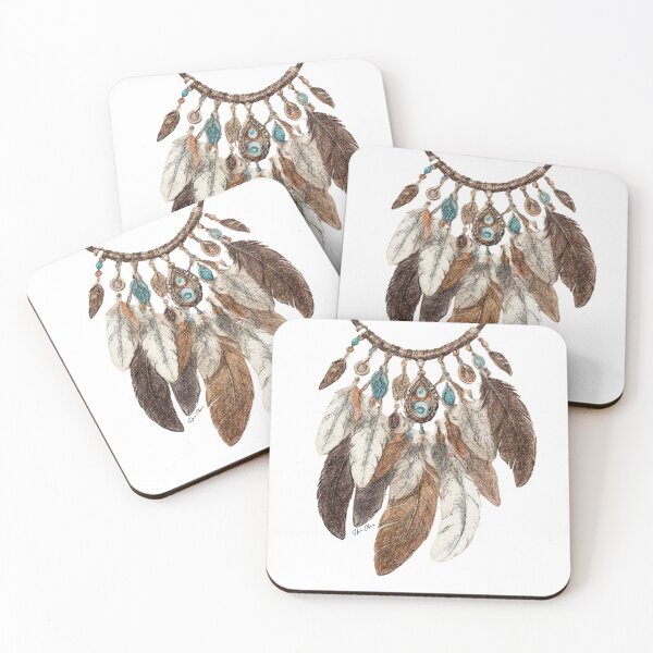 Item preview, boho chic feather necklace,  designed and sold by Hen-C-Art.