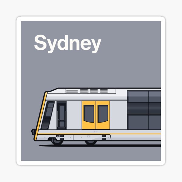 Sydney T Set Grey Tangara World Train Side Australia Sticker
