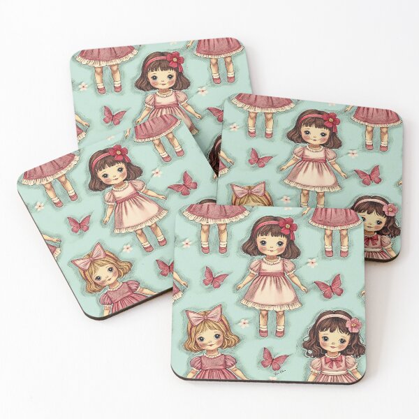 Item preview, Pink & Blue dolled up Pattern designed and sold by Hen-C-Art.