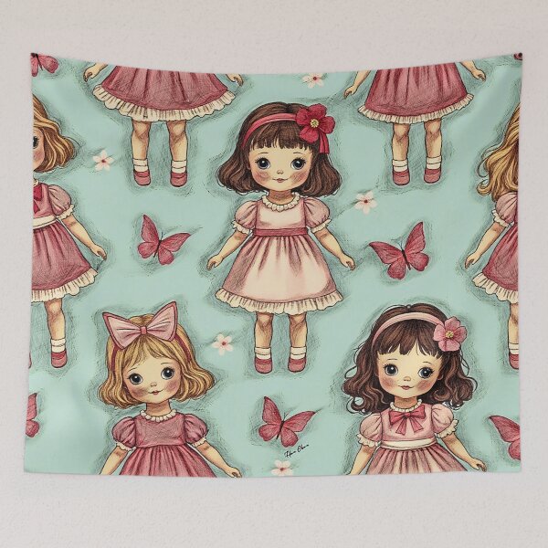 Item preview, Pink & Blue dolled up Pattern designed and sold by Hen-C-Art.