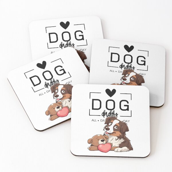 Item preview, Adorable Australian Shepherd with a Plush Teddy Bear – Cartoon Illustration designed and sold by GoodyPaws.