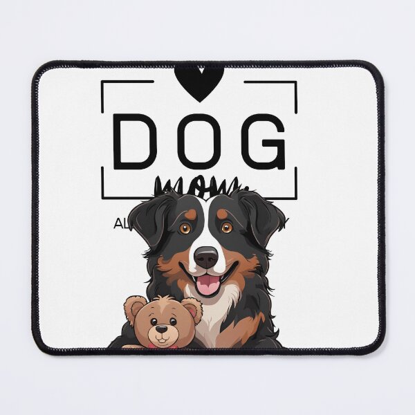 Item preview, Adorable Australian Shepherd with a Plush Teddy Bear – Cartoon Illustration designed and sold by GoodyPaws.
