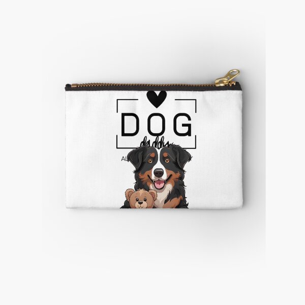 Item preview, Adorable Australian Shepherd with a Plush Teddy Bear – Cartoon Illustration designed and sold by GoodyPaws.