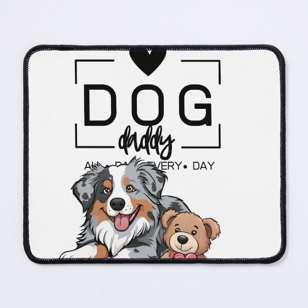 Item preview, Adorable Australian Shepherd with a Plush Teddy Bear – Cartoon Illustration designed and sold by GoodyPaws.