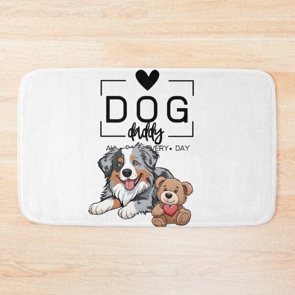 Item preview, Adorable Australian Shepherd with a Plush Teddy Bear – Cartoon Illustration designed and sold by GoodyPaws.