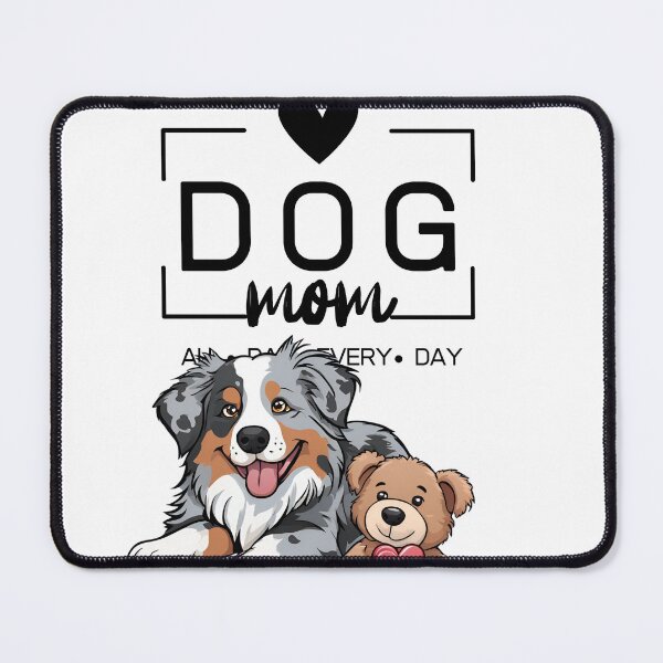 Item preview, Adorable Australian Shepherd with a Plush Teddy Bear – Cartoon Illustration designed and sold by GoodyPaws.