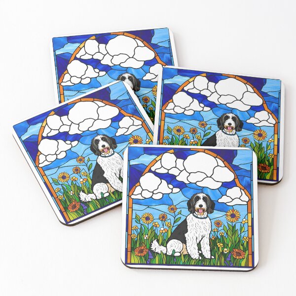 Item preview, Stained Glass Bernedoodle in a Wildflower Wonderland designed and sold by Fredster1966.