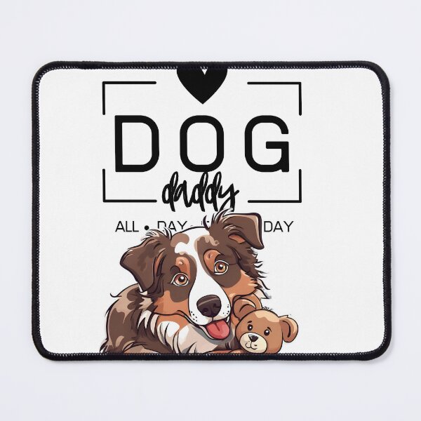 Item preview,  Adorable Australian Shepherd with a Plush Teddy Bear – Cartoon Illustration designed and sold by GoodyPaws.