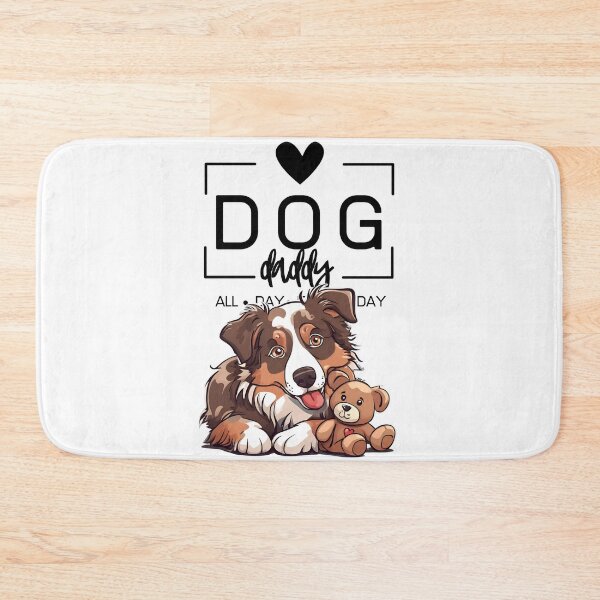 Item preview,  Adorable Australian Shepherd with a Plush Teddy Bear – Cartoon Illustration designed and sold by GoodyPaws.