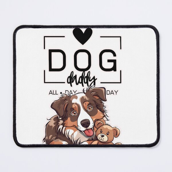 Item preview, Adorable Australian Shepherd with a Plush Teddy Bear – Cartoon Illustration designed and sold by GoodyPaws.