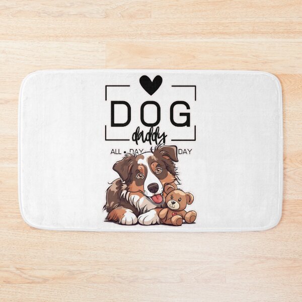 Item preview, Adorable Australian Shepherd with a Plush Teddy Bear – Cartoon Illustration designed and sold by GoodyPaws.