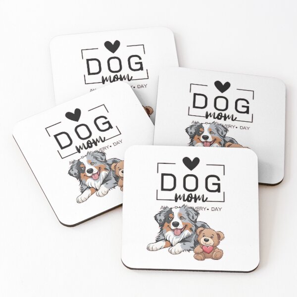 Item preview, Adorable Australian Shepherd with a Plush Teddy Bear – Cartoon Illustration designed and sold by GoodyPaws.