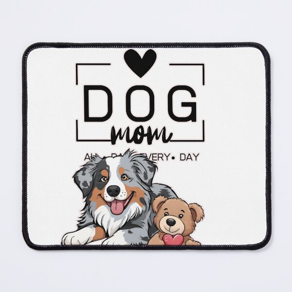 Item preview, Adorable Australian Shepherd with a Plush Teddy Bear – Cartoon Illustration designed and sold by GoodyPaws.