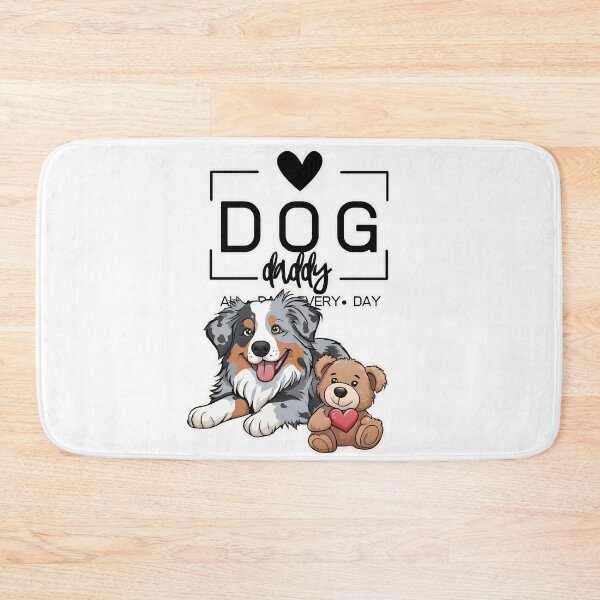 Item preview, Adorable Australian Shepherd with a Plush Teddy Bear – Cartoon Illustration designed and sold by GoodyPaws.