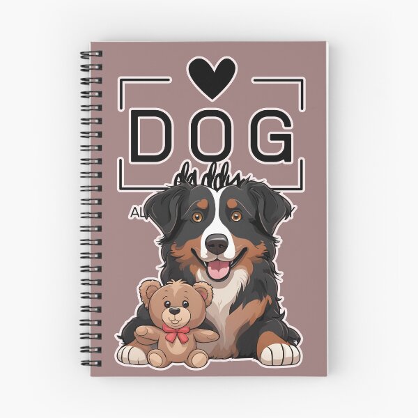 Item preview, Adorable Australian Shepherd with a Plush Teddy Bear – Cartoon Illustration designed and sold by GoodyPaws.