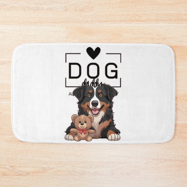 Item preview, Adorable Australian Shepherd with a Plush Teddy Bear – Cartoon Illustration designed and sold by GoodyPaws.