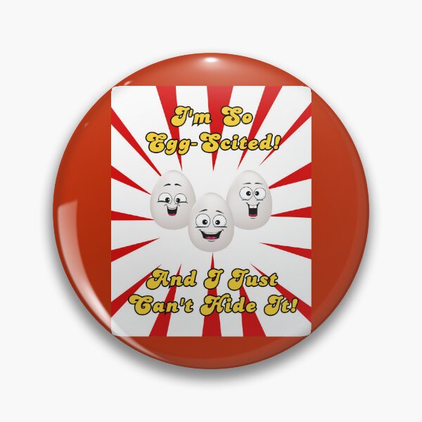 Item preview, I'm So Egg-Scited And I Just Can't Hide It! 3 Eggs, Yellow Font, Red Ray's  designed and sold by AASparksDesigns.