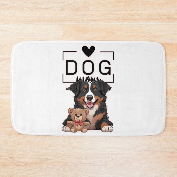Item preview, Adorable Australian Shepherd with a Plush Teddy Bear – Cartoon Illustration designed and sold by GoodyPaws.