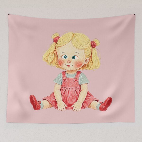 Item preview, Sweet Retro dolled up - Rosy Cheeks & Raspberry Buttons designed and sold by Hen-C-Art.